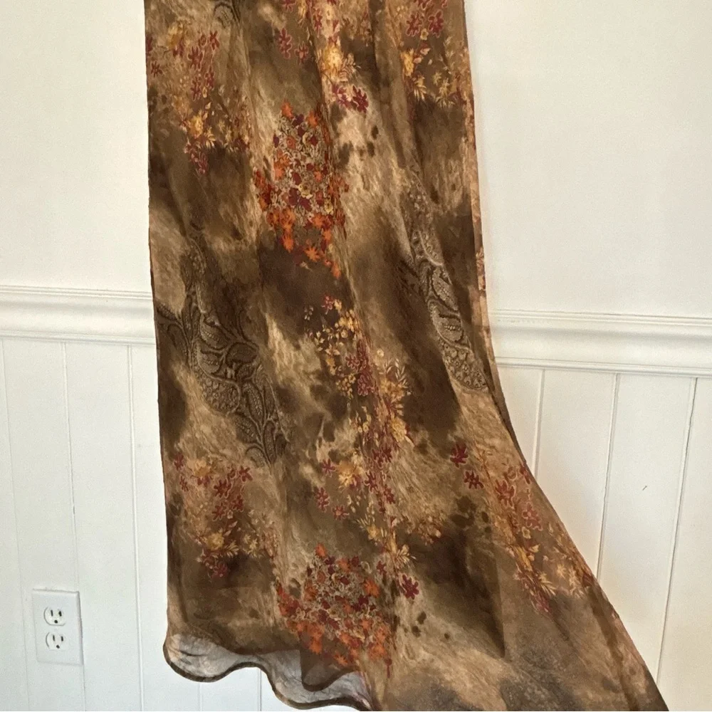 Vintage Y2K Floral Paisley Green Dress Size 16 Whimsycal Fairy Romantic * D49 - Picture 7 of 14